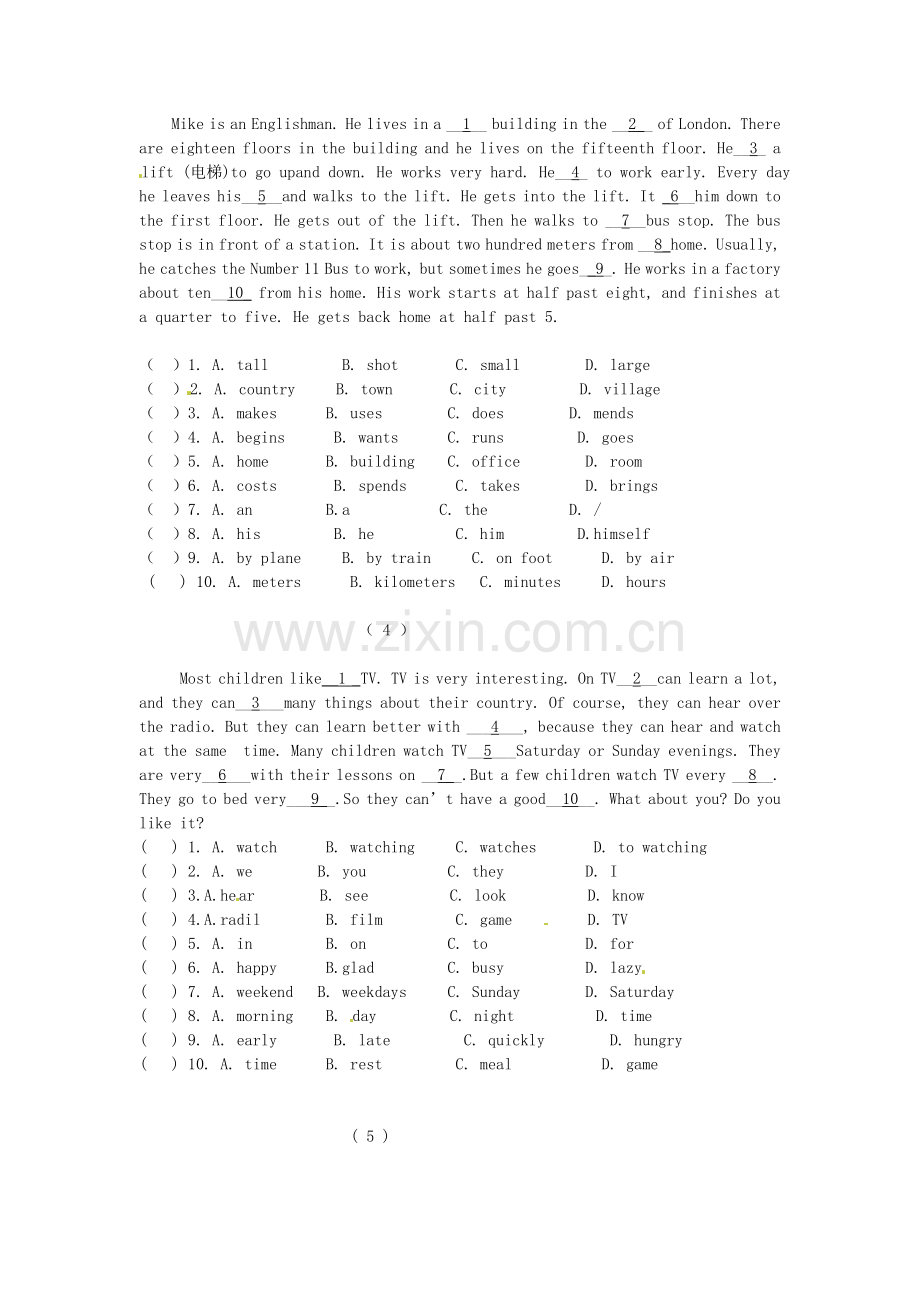 2012七年级英语下册完形填空专项练习题外研版1.doc_第2页