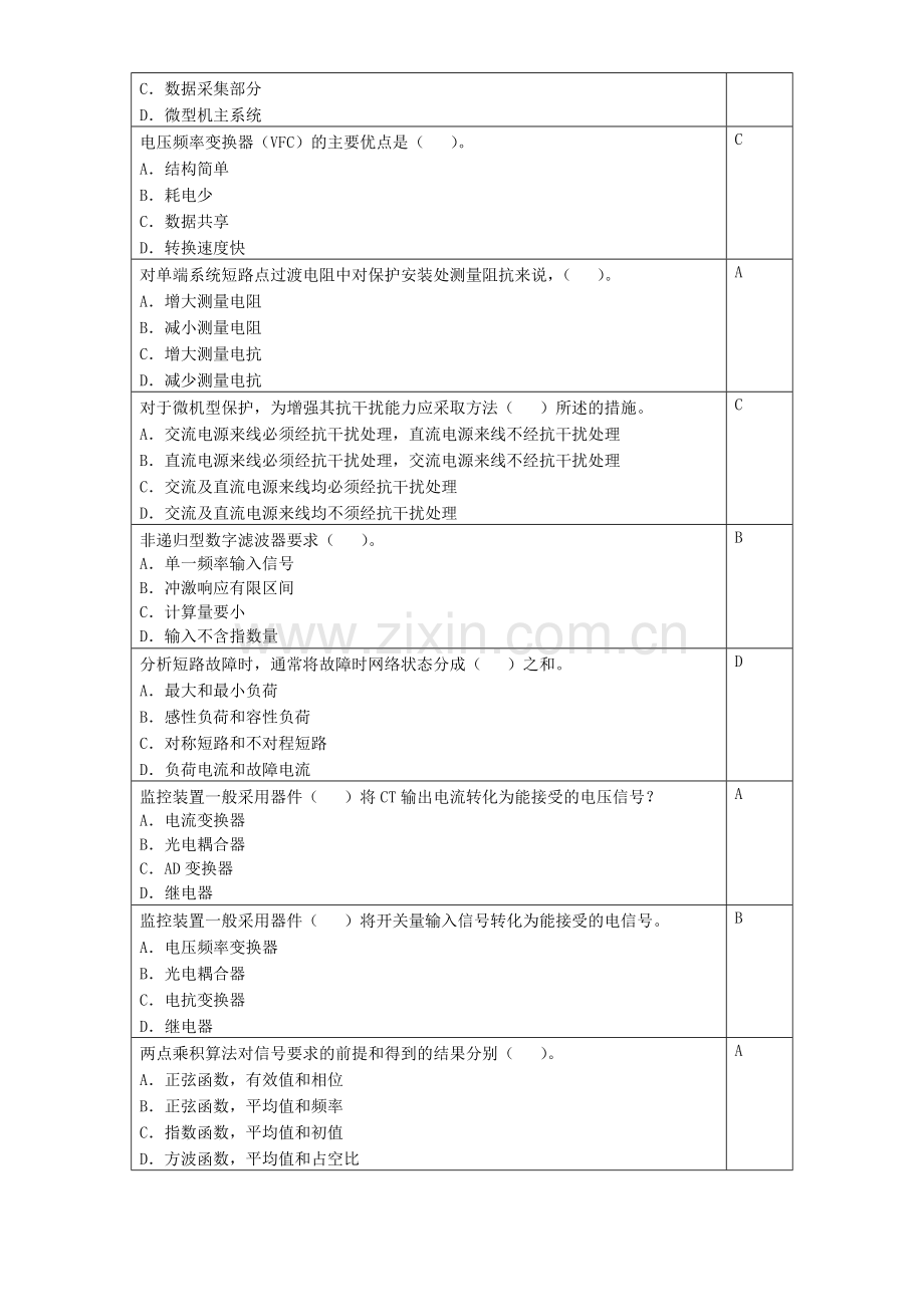 微机继电保护大体考试考题.doc_第2页