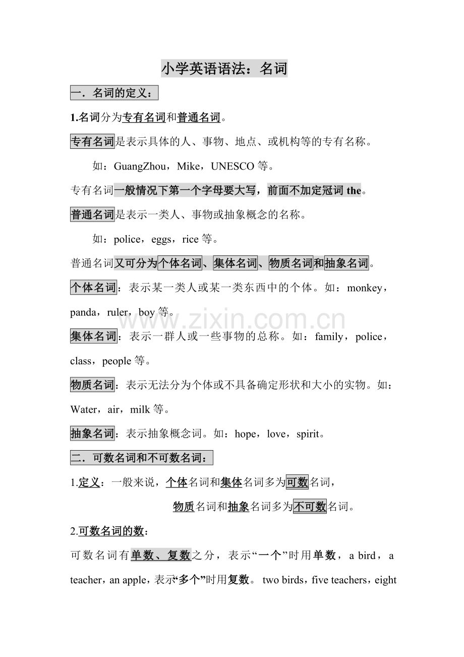 名词单数变复数规则及练习1.doc_第1页