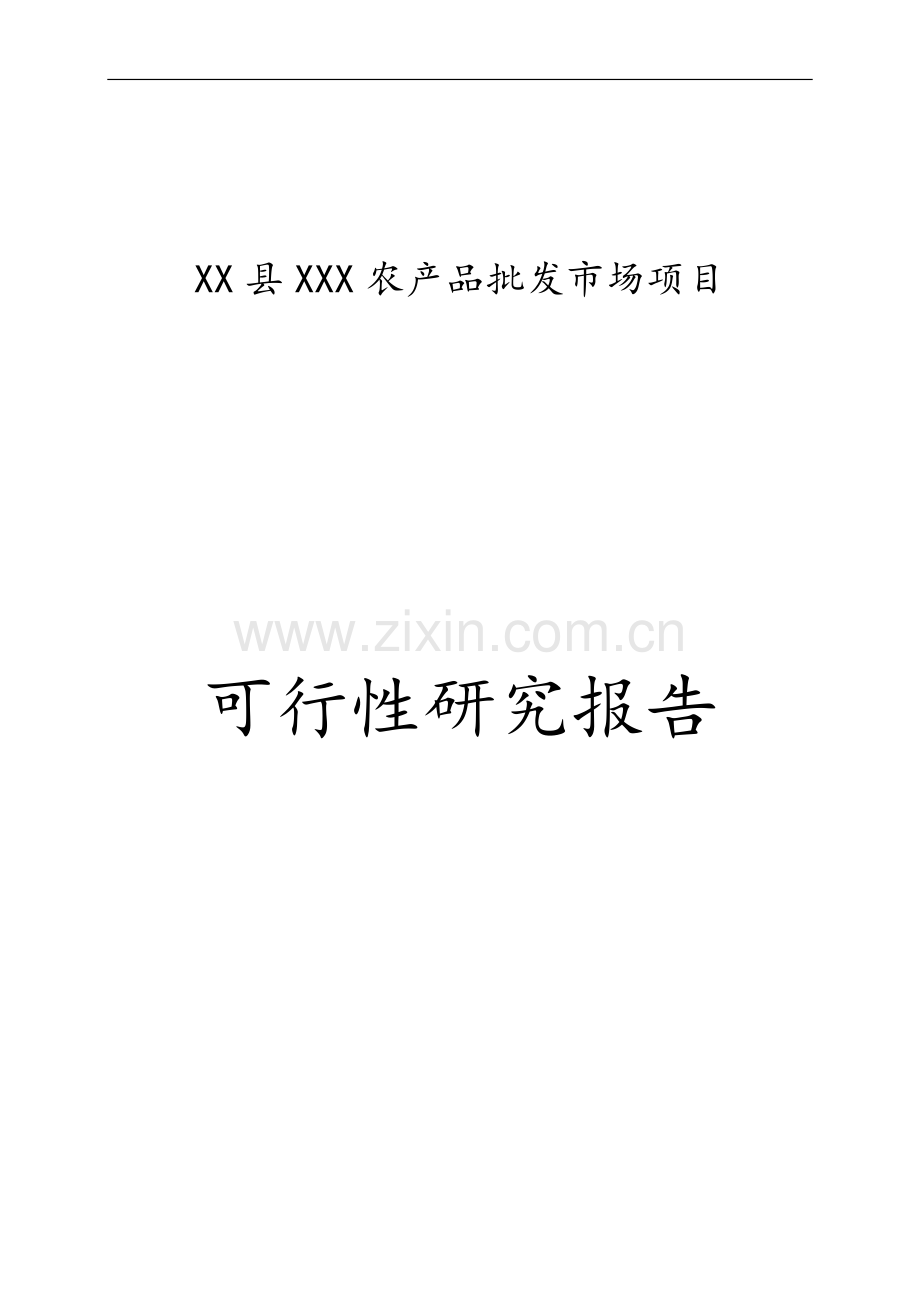 某某县农产品批发市场建设项目可行性研究报告.doc_第1页