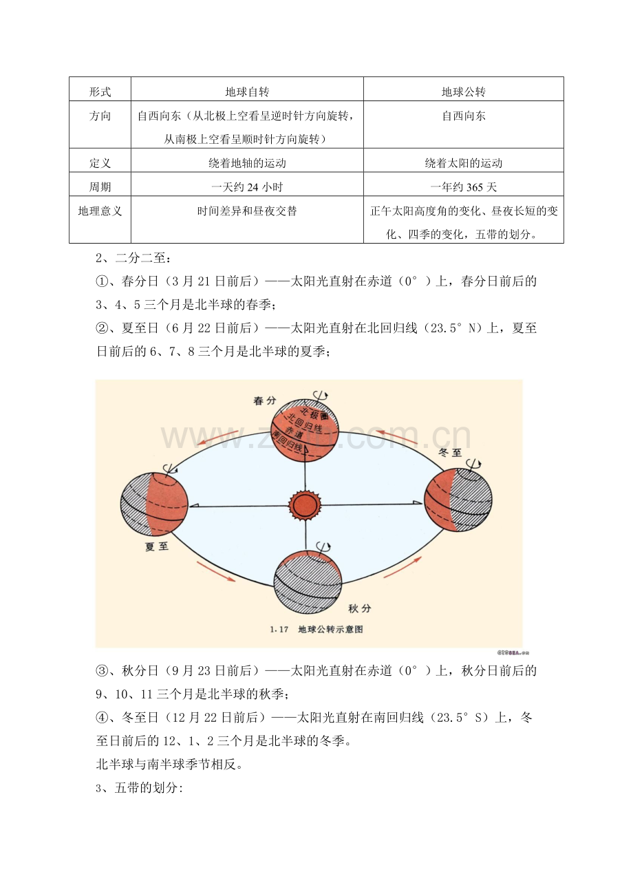 初一上地理复习提纲商务星球版.doc_第3页