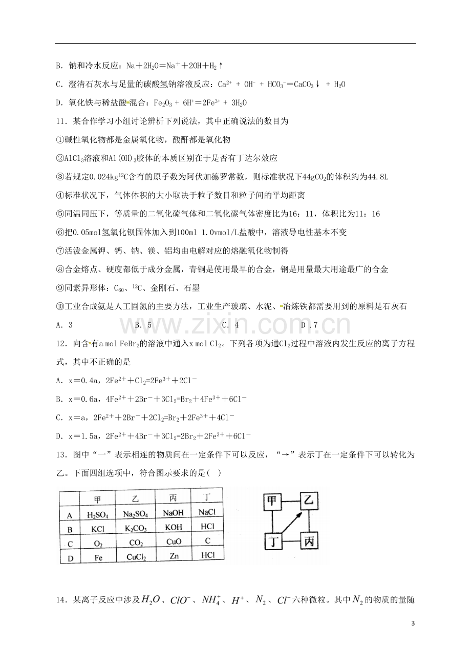 高一化学上学期周练试题114承智班.doc_第3页