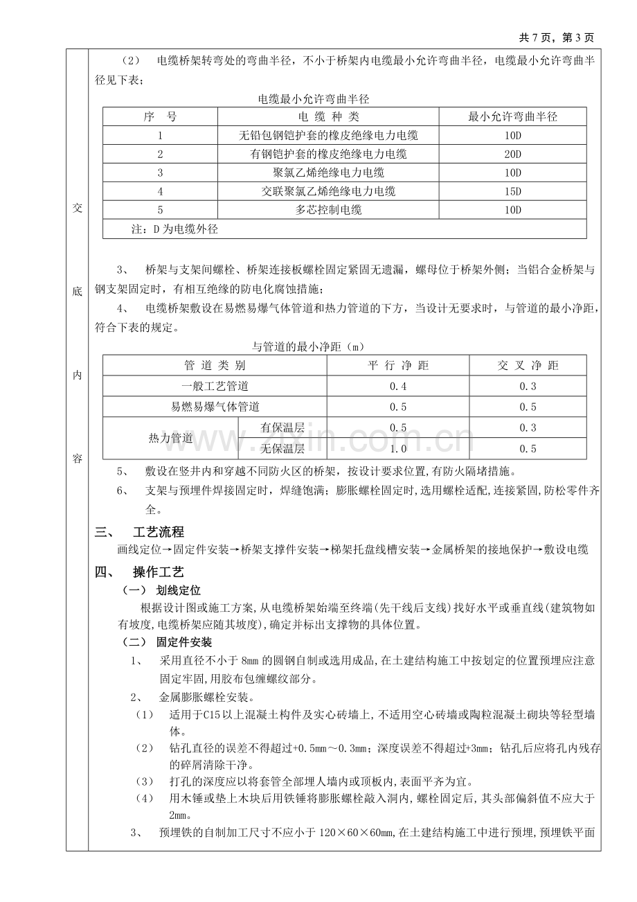 室内电缆桥架安装技术交底.doc_第3页