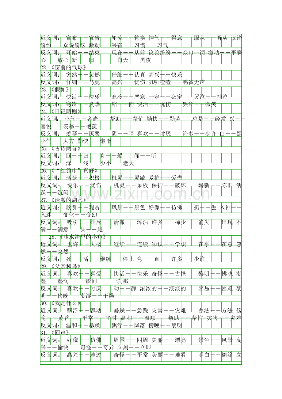 二年级上册语文近义词反义词汇总.docx_第3页