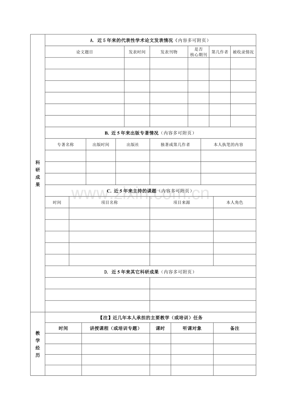 应聘人员基本情况登记表湖南女子职业大学.doc_第2页