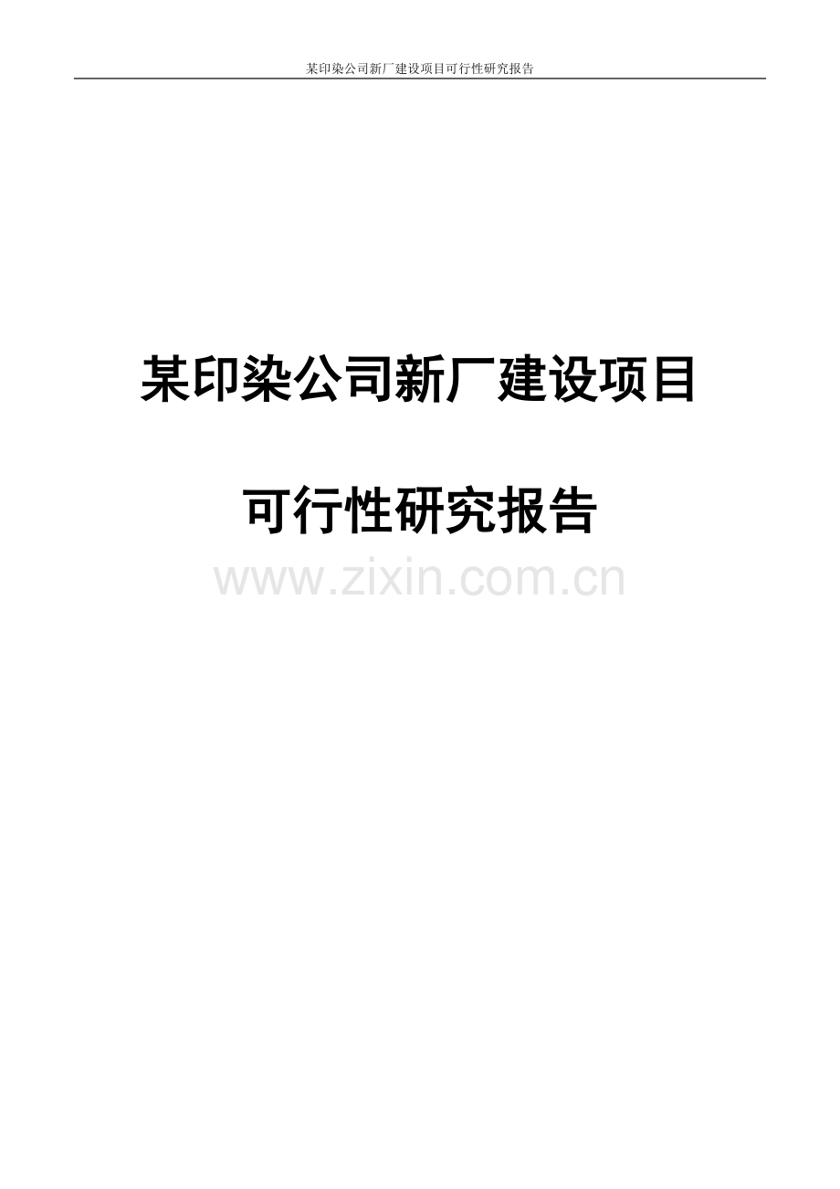 某印染公司新厂项目可行性研究报告.doc_第1页