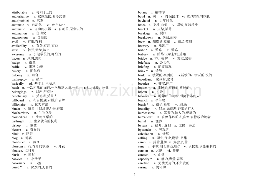 同等学力英语新增词汇注释版.doc_第2页