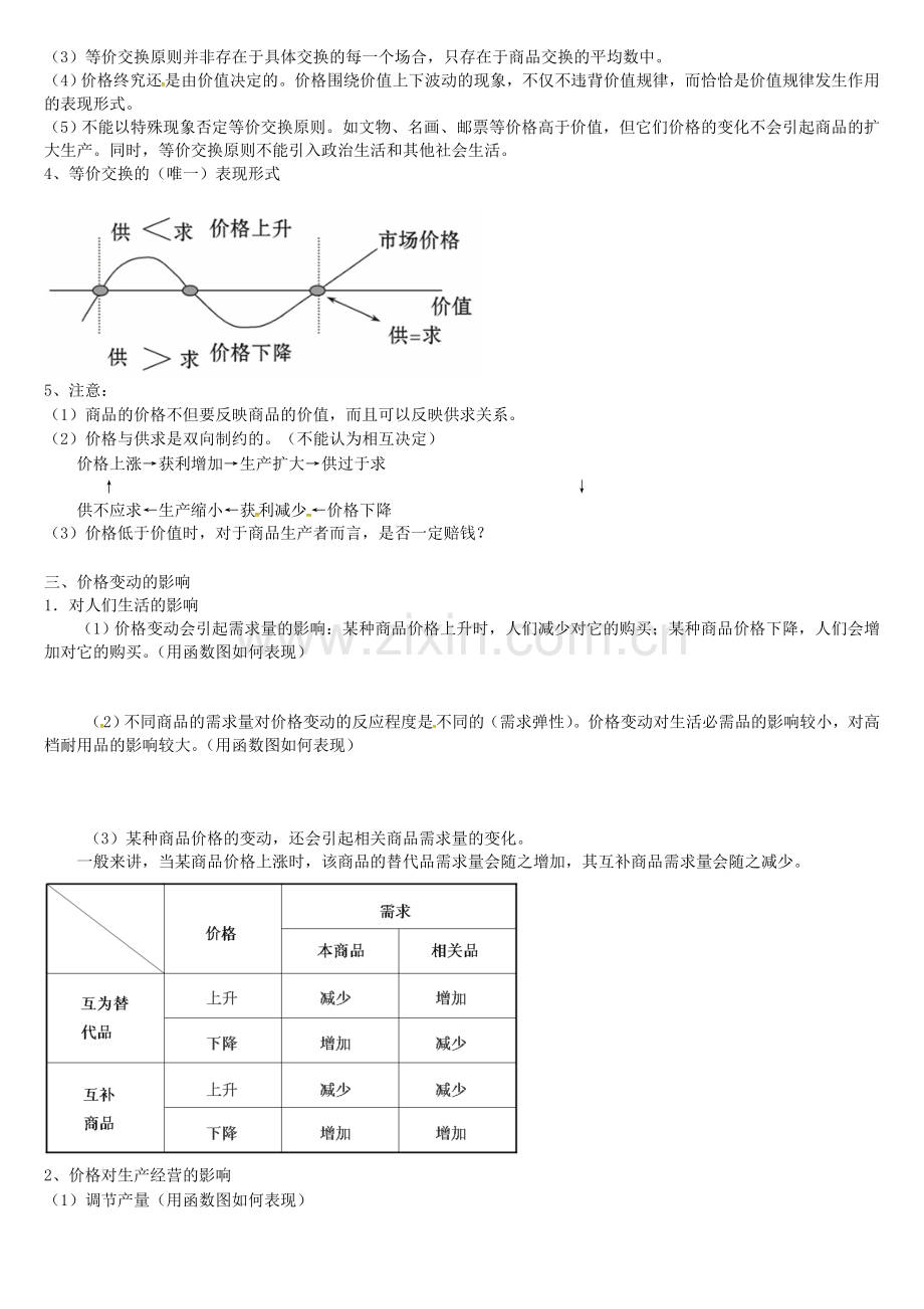 高中政治-第二课-多变的价格导学案新人教版必修1.doc_第3页