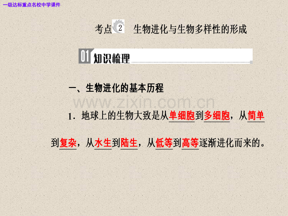 高三生物复习精讲精练之专题十一考点2生物进化与生物多样性的形成.pptx_第2页