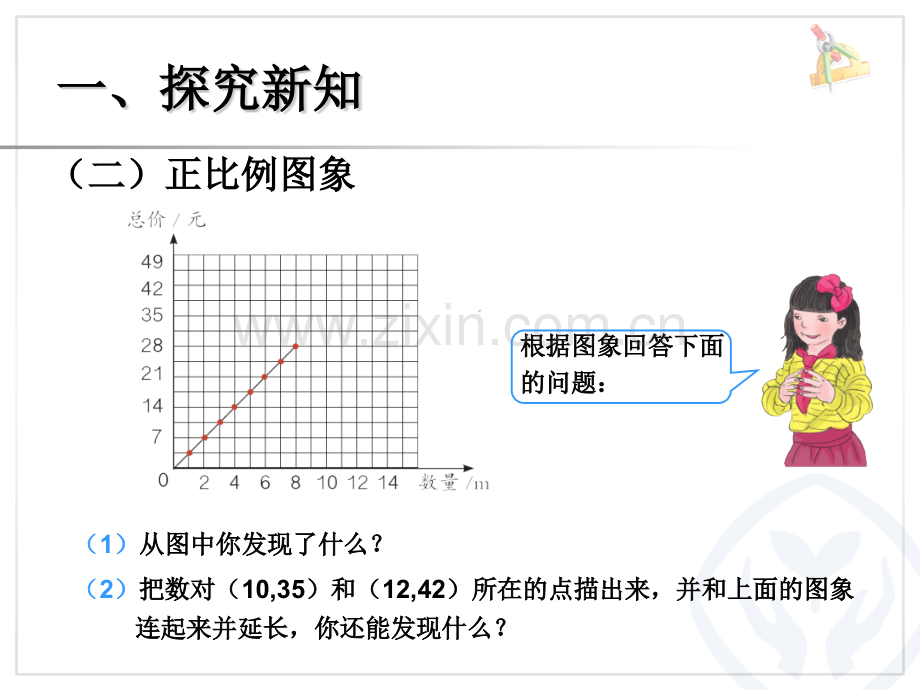 人教版六年级下册认识正比例图像.pptx_第3页