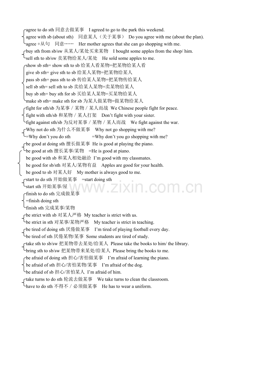 初中英语知识点归纳动词固定搭配.doc_第3页