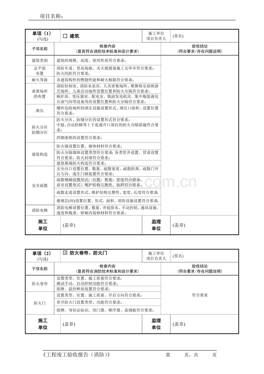 上海消防工程竣工验收报告范例.doc_第2页