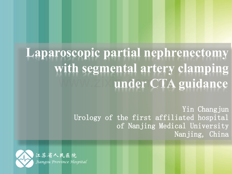 CTA指导下腹腔镜肾部分切除术.pptx_第1页