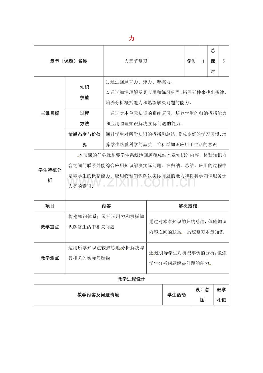 八年级物理下册-7-力复习教案-新版新人教版.doc_第1页