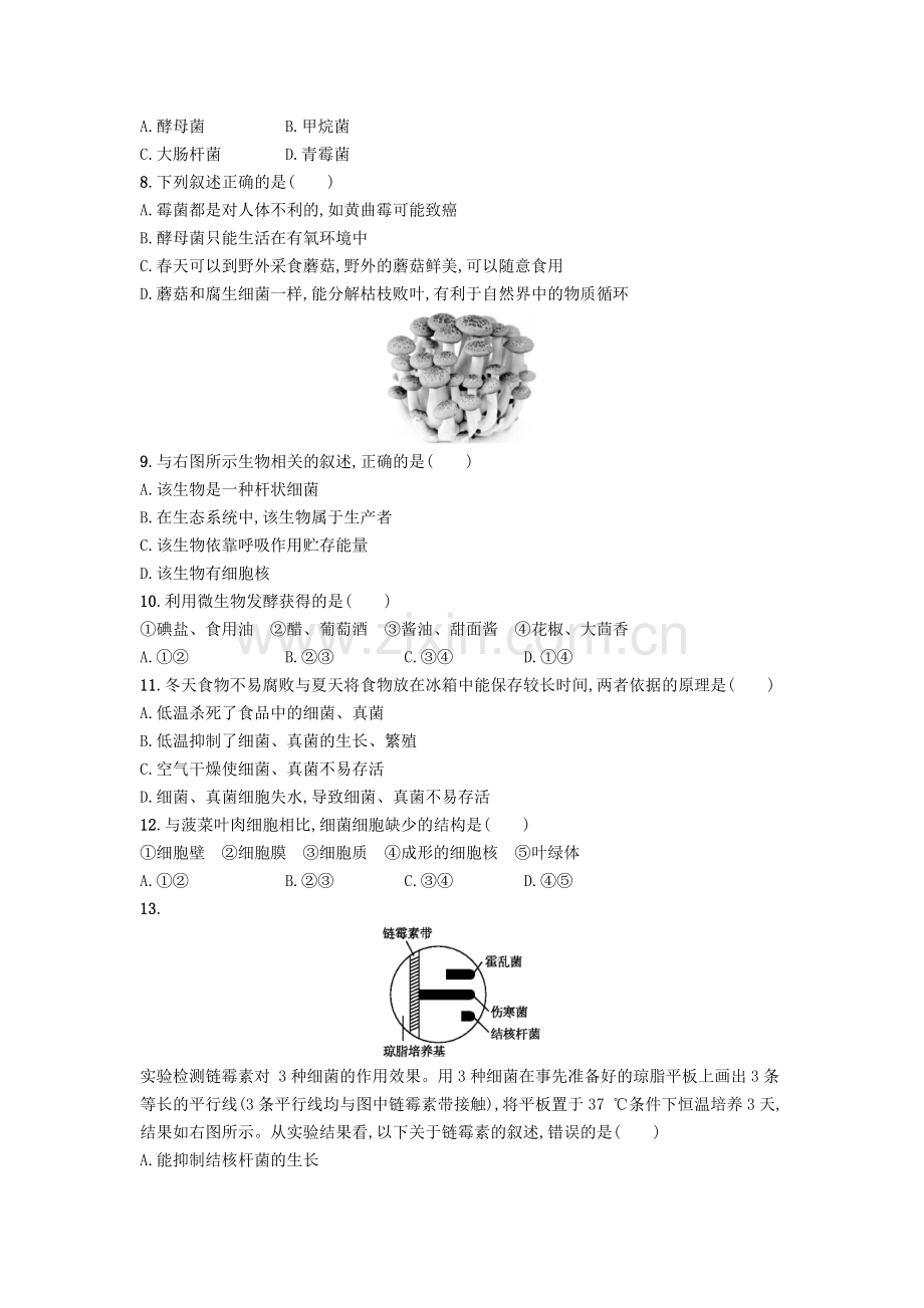 八年级生物上册-第五单元-第四、五章测评-(新版)新人教版.doc_第2页