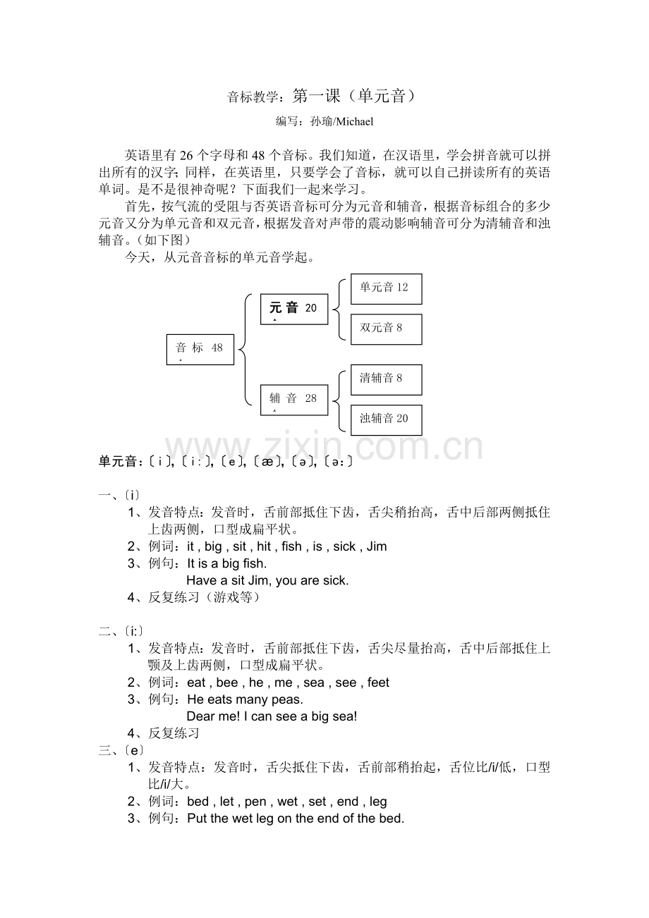 国际音标速成教学Michael共8课48个.doc_第1页