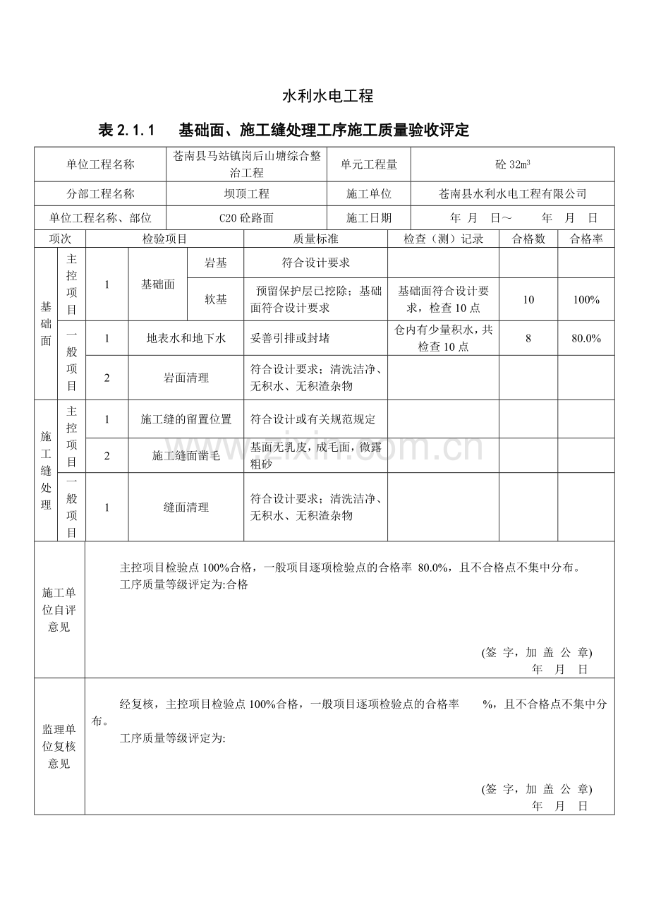 C20砼路面质量评定表.doc_第2页