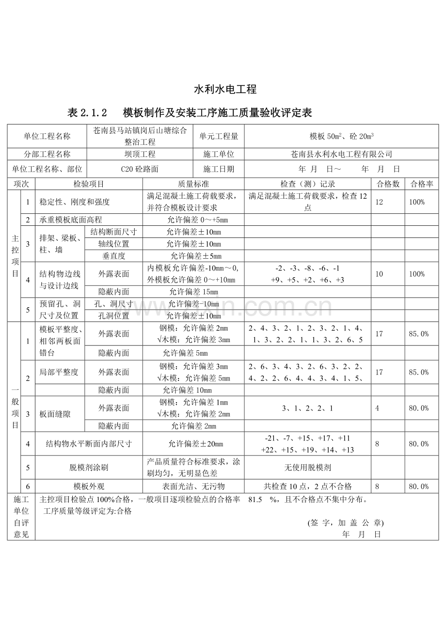 C20砼路面质量评定表.doc_第3页