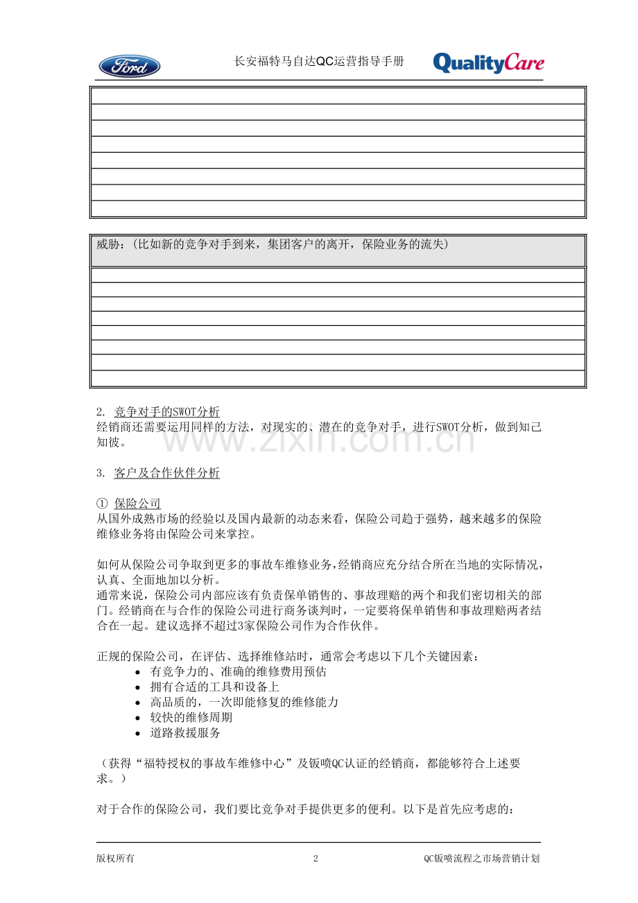 10福特汽车4S店钣喷流程之市场营销计划.doc_第2页