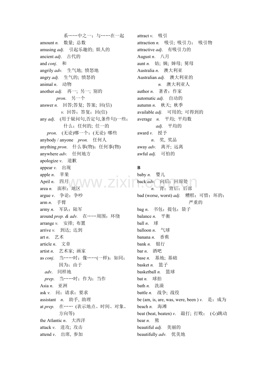 上海市初中英语教学基本词汇表教师用.doc_第2页