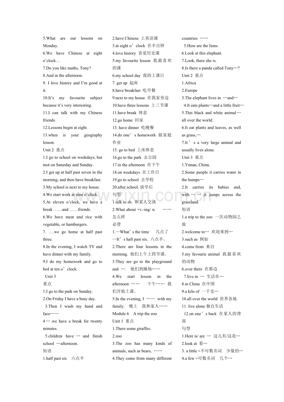 2012外研版七年级英语Module1至Module10重点难点.doc_第3页