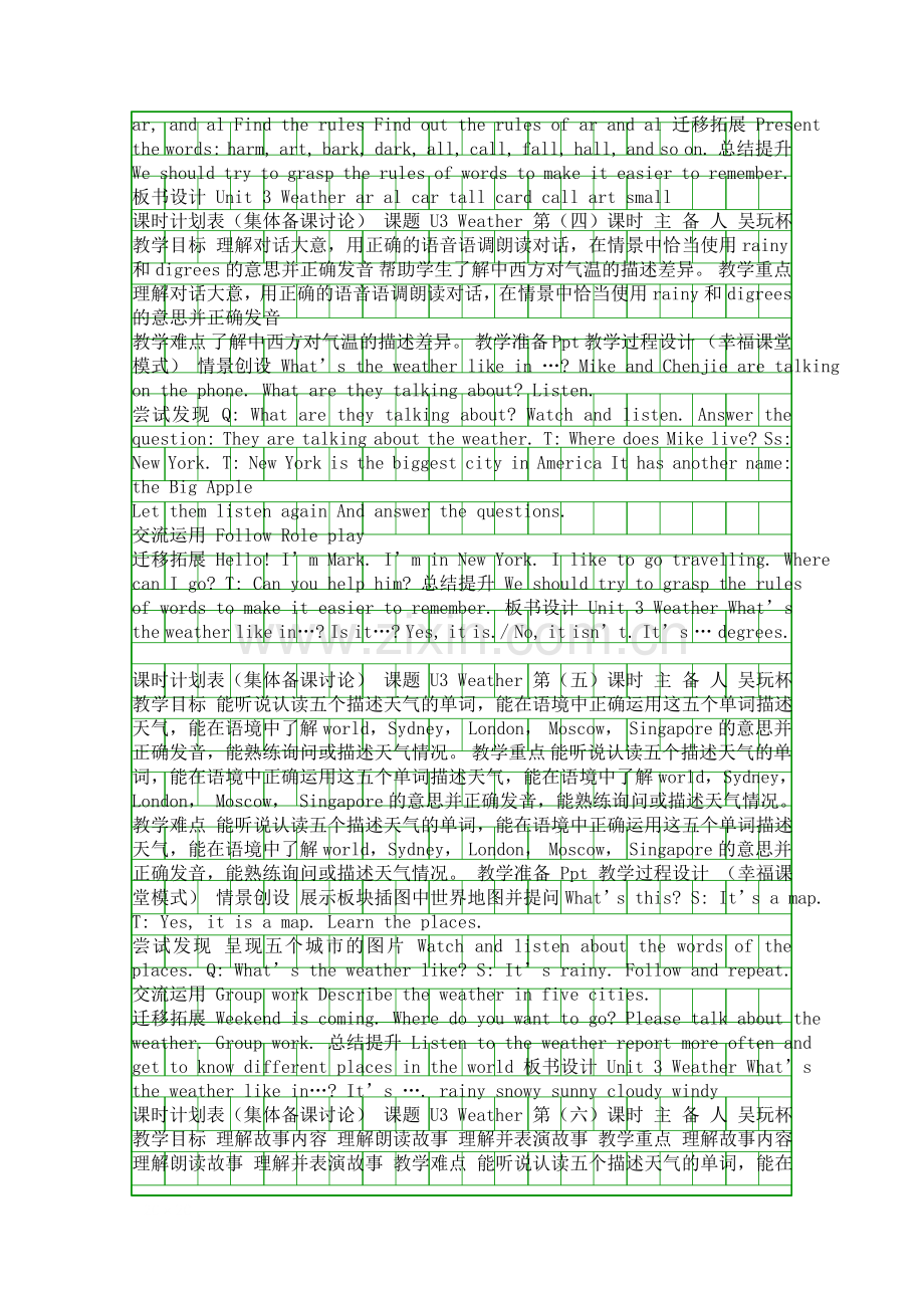 四年级英语下册Unit3电子教案集体备课.docx_第3页