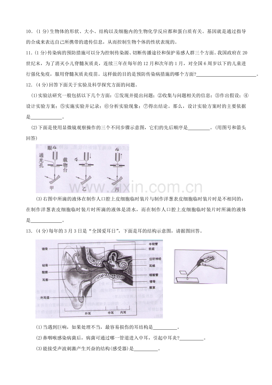 初中生物学业水平模拟考试16.doc_第2页