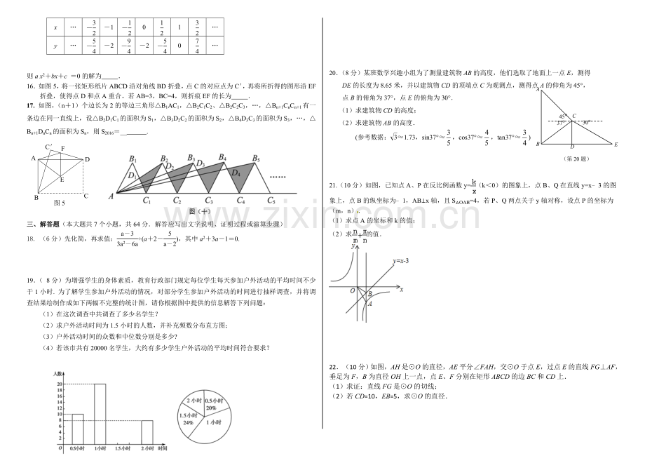 德州市中考数学模拟试卷二.doc_第2页