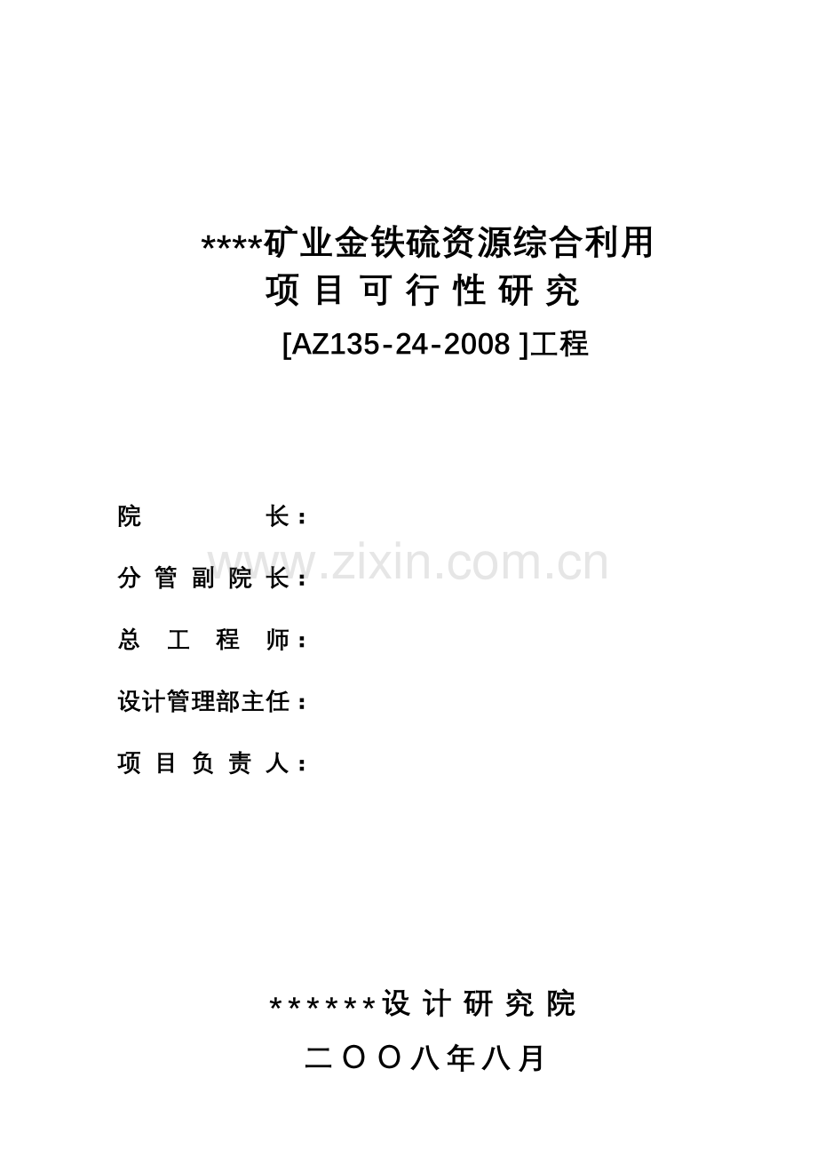 xx矿业金铁硫资源综合利用项目可行性研究报告.doc_第2页