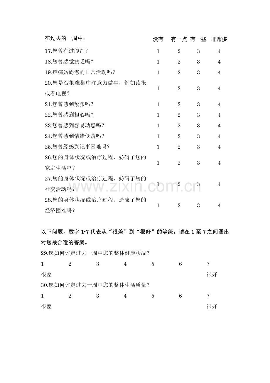 EORTCQLQC30version3生活质量调查问卷.doc_第2页