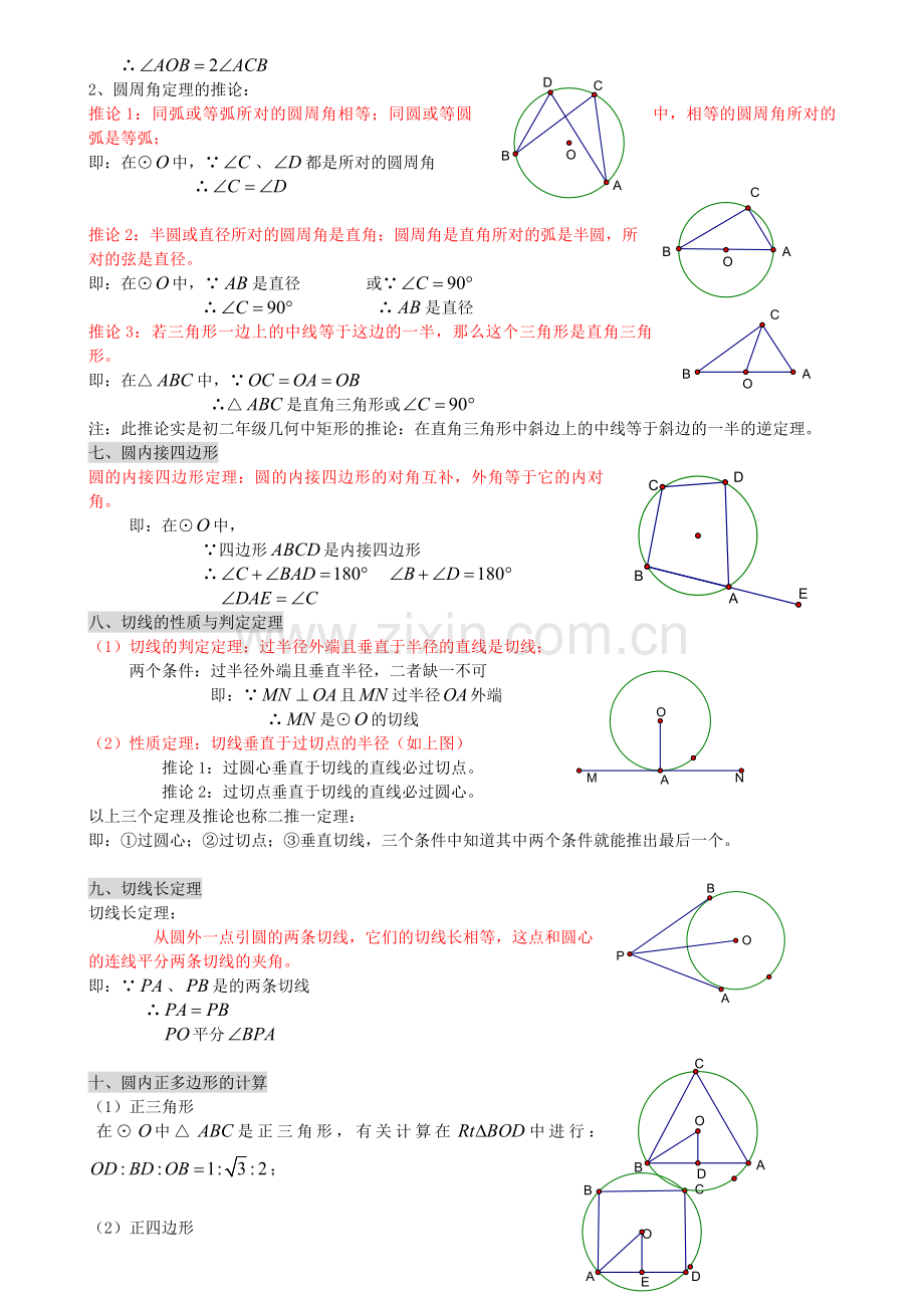 初三数学九上圆所有知识点总结和常考题型练习题.doc_第2页