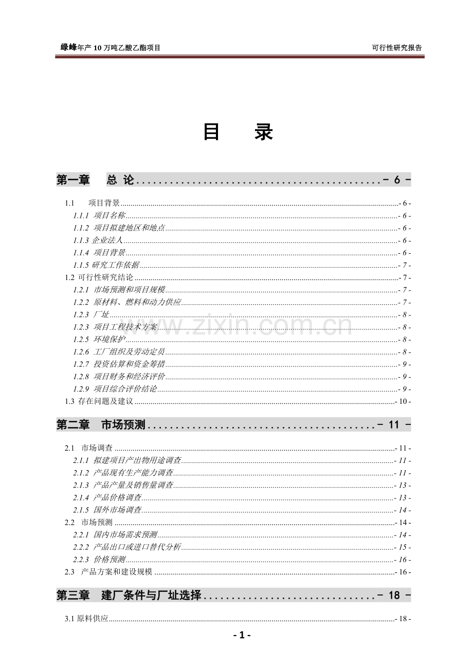 万吨乙酸乙酯合成项目可行性研究报告.doc_第2页