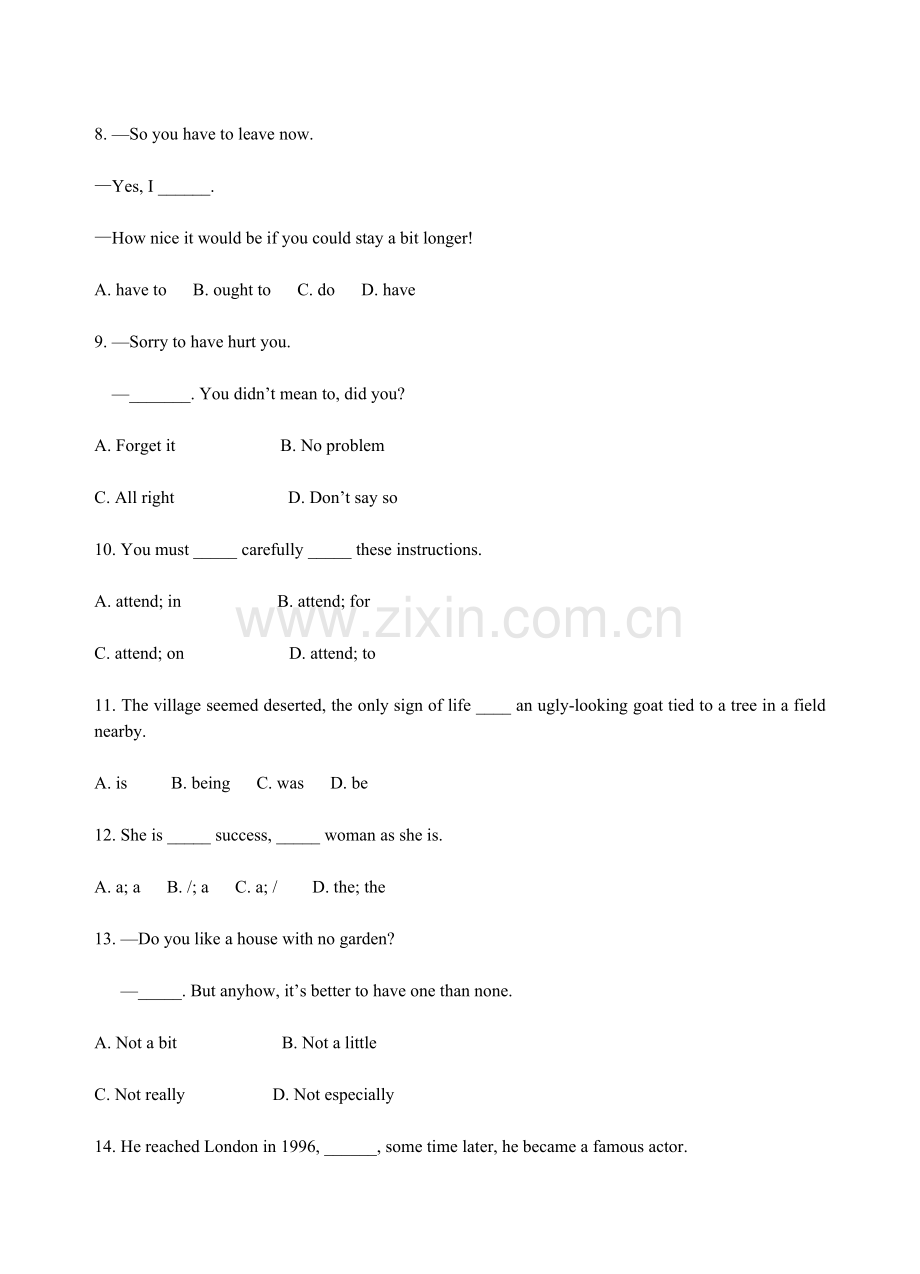 2011高考英语单项选择易错题专练.doc_第2页