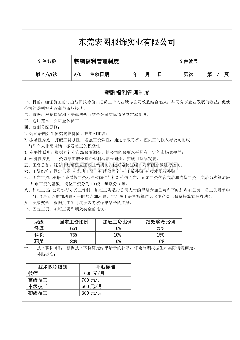 制度薪酬福利管理制度.doc_第1页