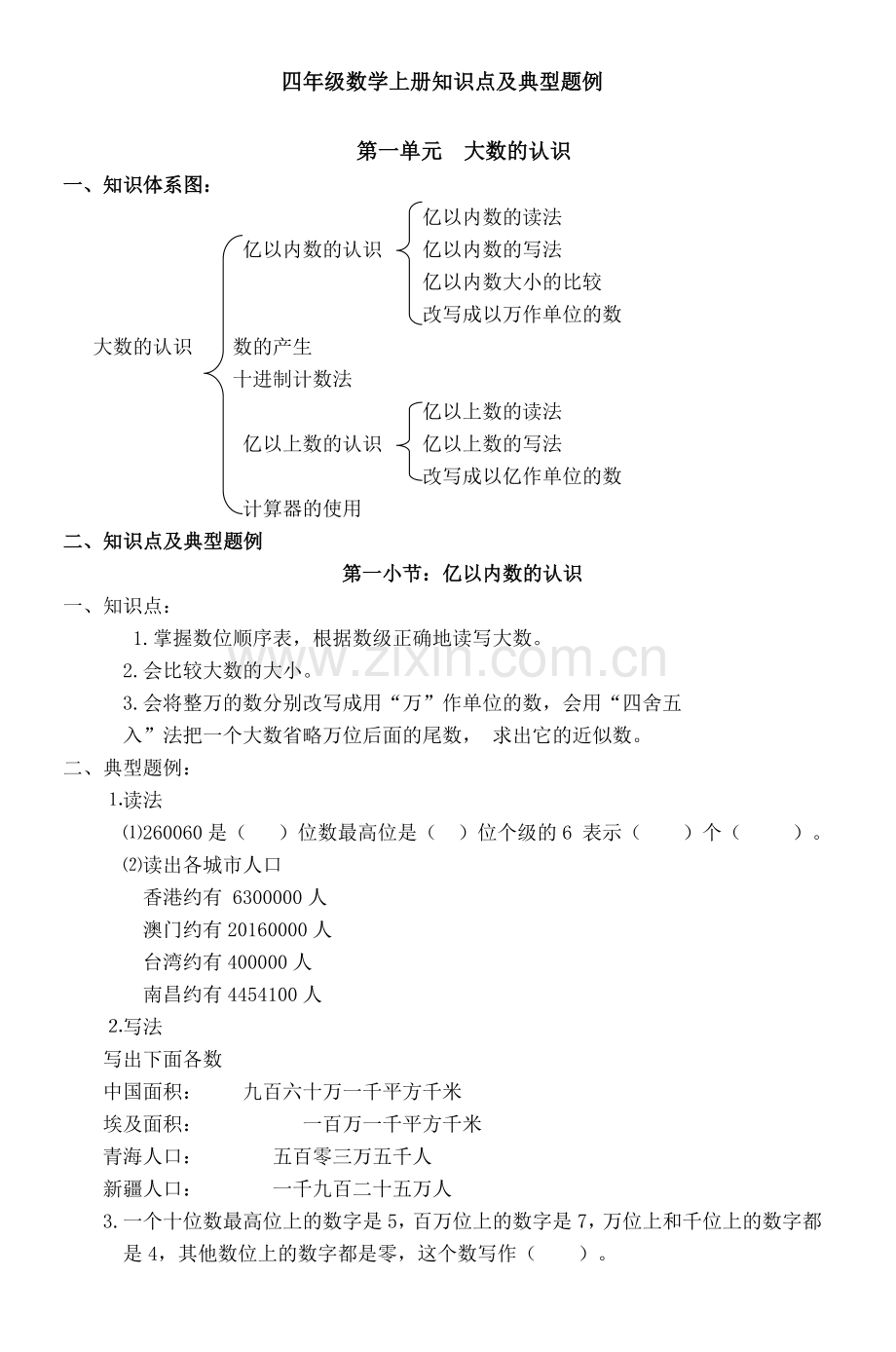 四年级数学上册知识点及典型题例.doc_第1页