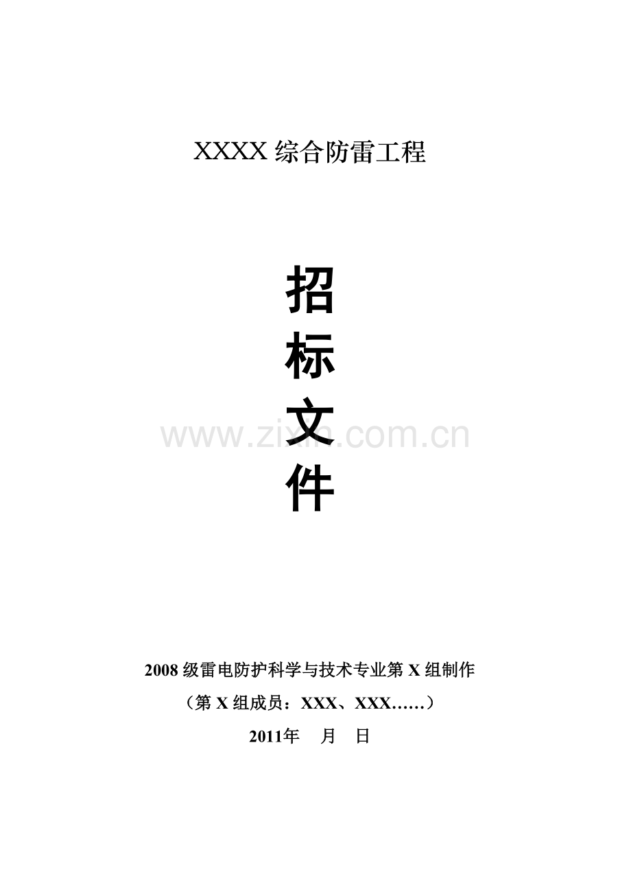 防雷工程招标文件参考模板DOC.doc_第1页