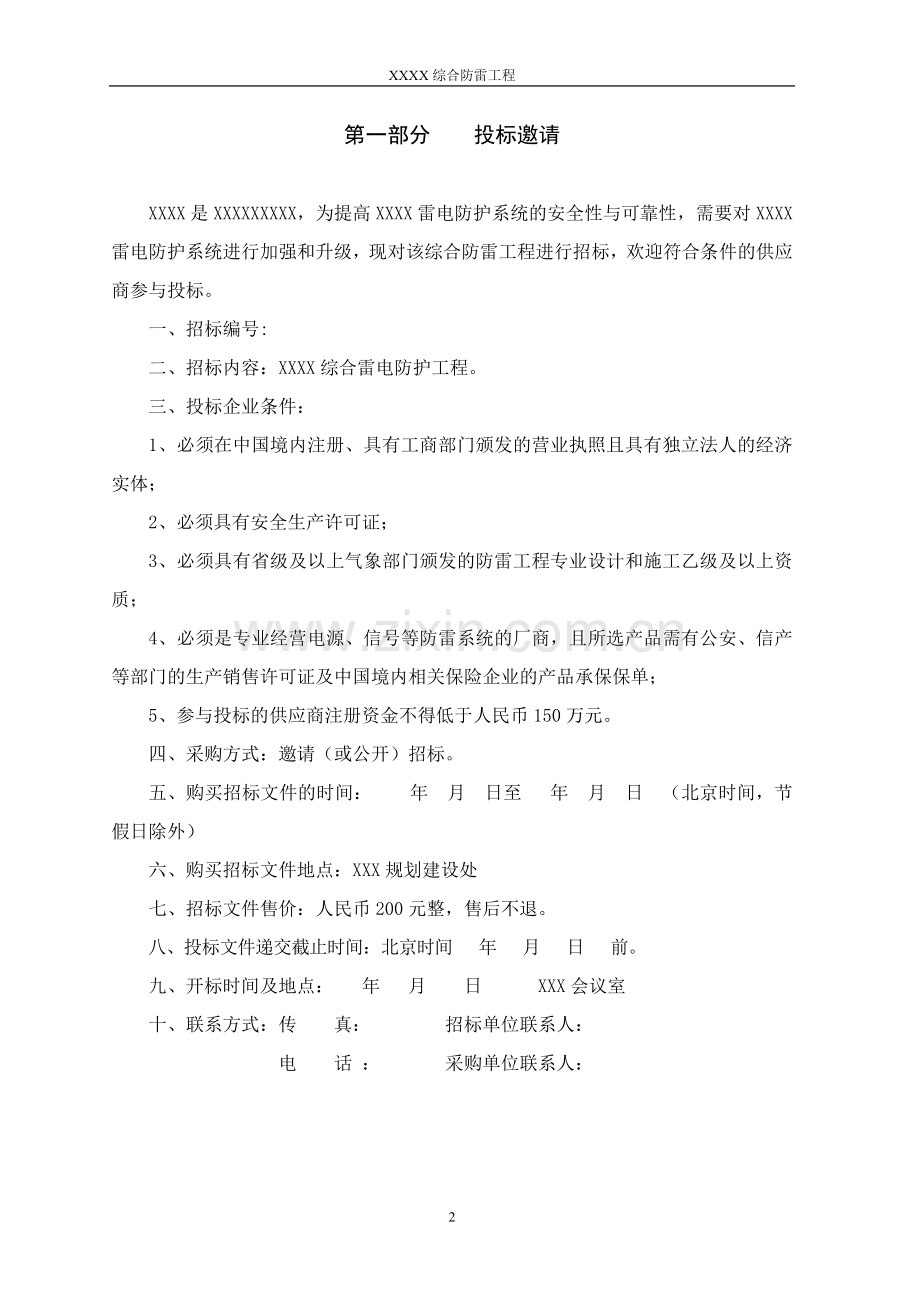 防雷工程招标文件参考模板DOC.doc_第3页