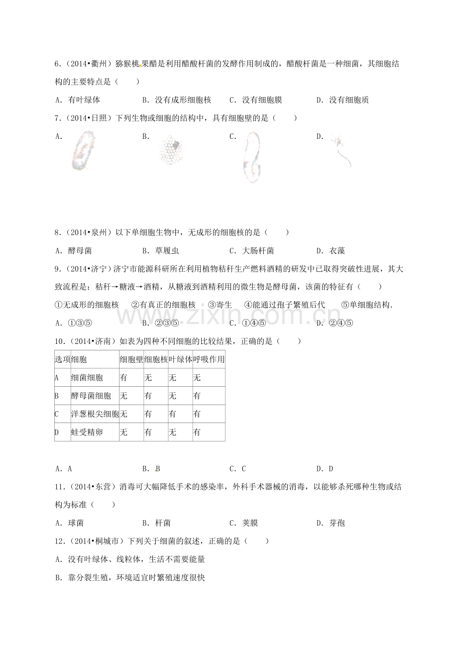 八年级生物上学期第三次月考试题无答案-新人教版.doc_第2页