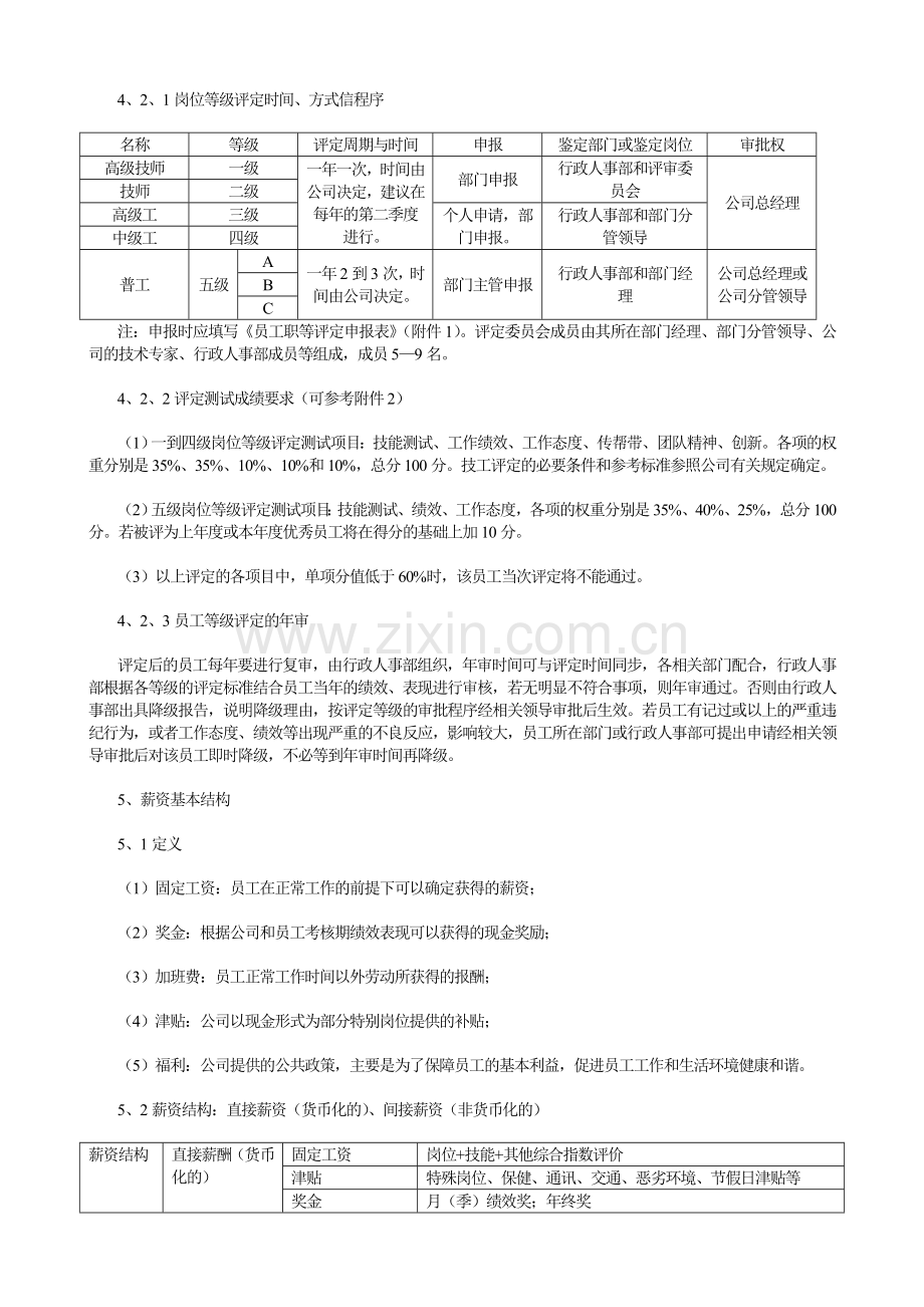 员工岗位等级评定及薪资管理操作指引5.doc_第2页