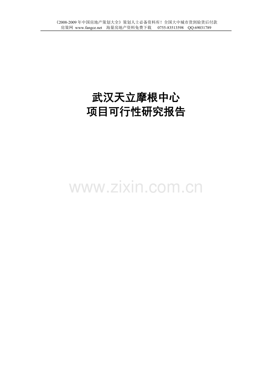 武汉天立摩根中心商业项目可行性研究报告.doc_第1页