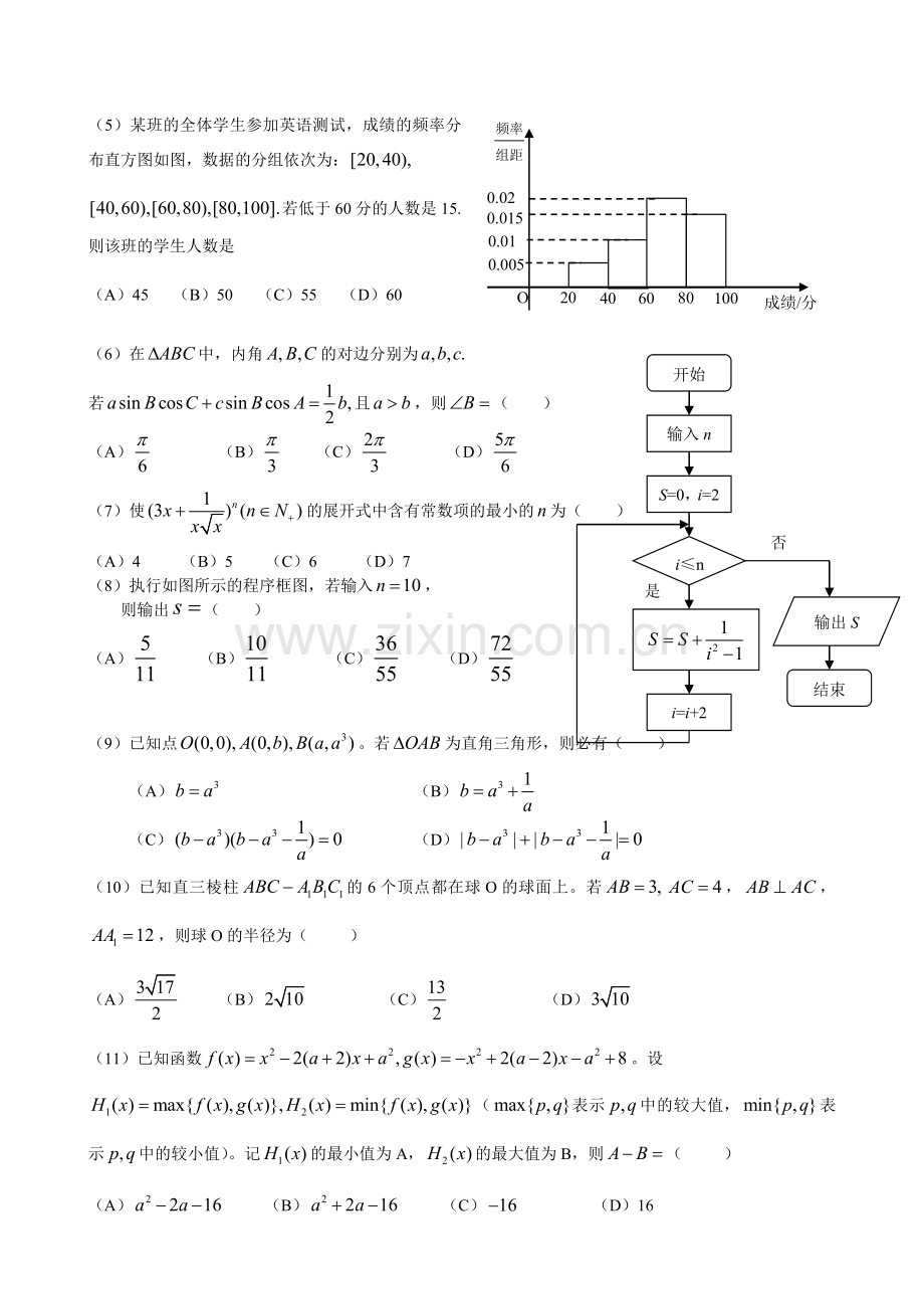 2013辽宁省高考数学理真题Word版.doc_第2页