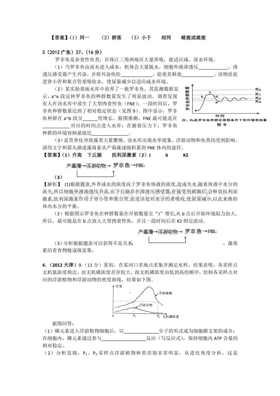 高考生物试题分类解析生态系统与环境保护1.doc_第2页