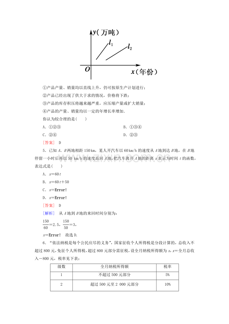 高中数学322函数模型的应用实例能力强化提升新人教A版必修1.doc_第2页