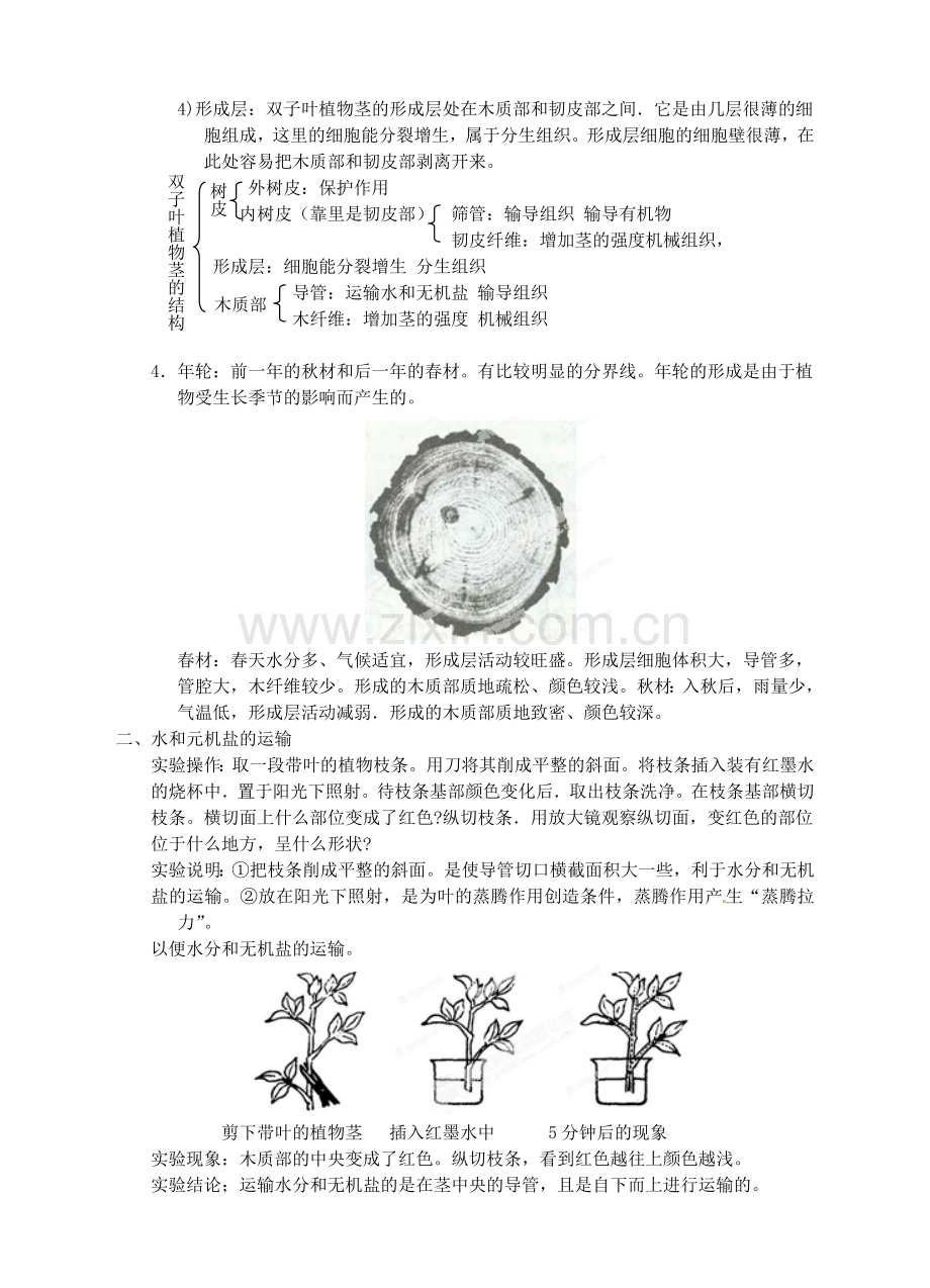 临海市新概念教育咨询有限公司八年级科学下册植物体中物质的运输学案浙教版.doc_第3页