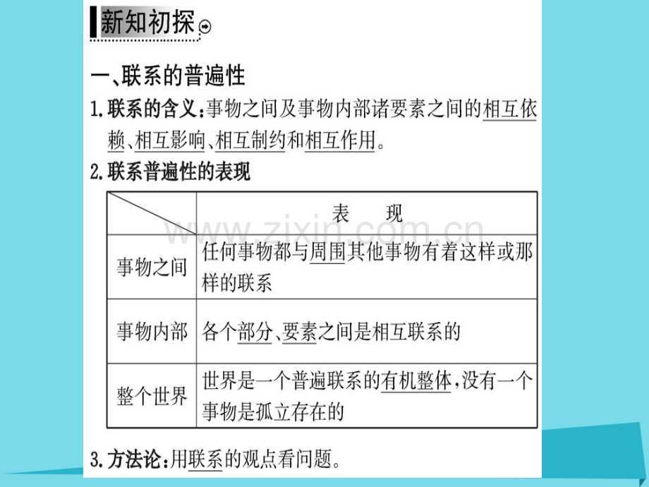 高中政治第1框世界是普遍联系新人教版必修4.pptx_第3页