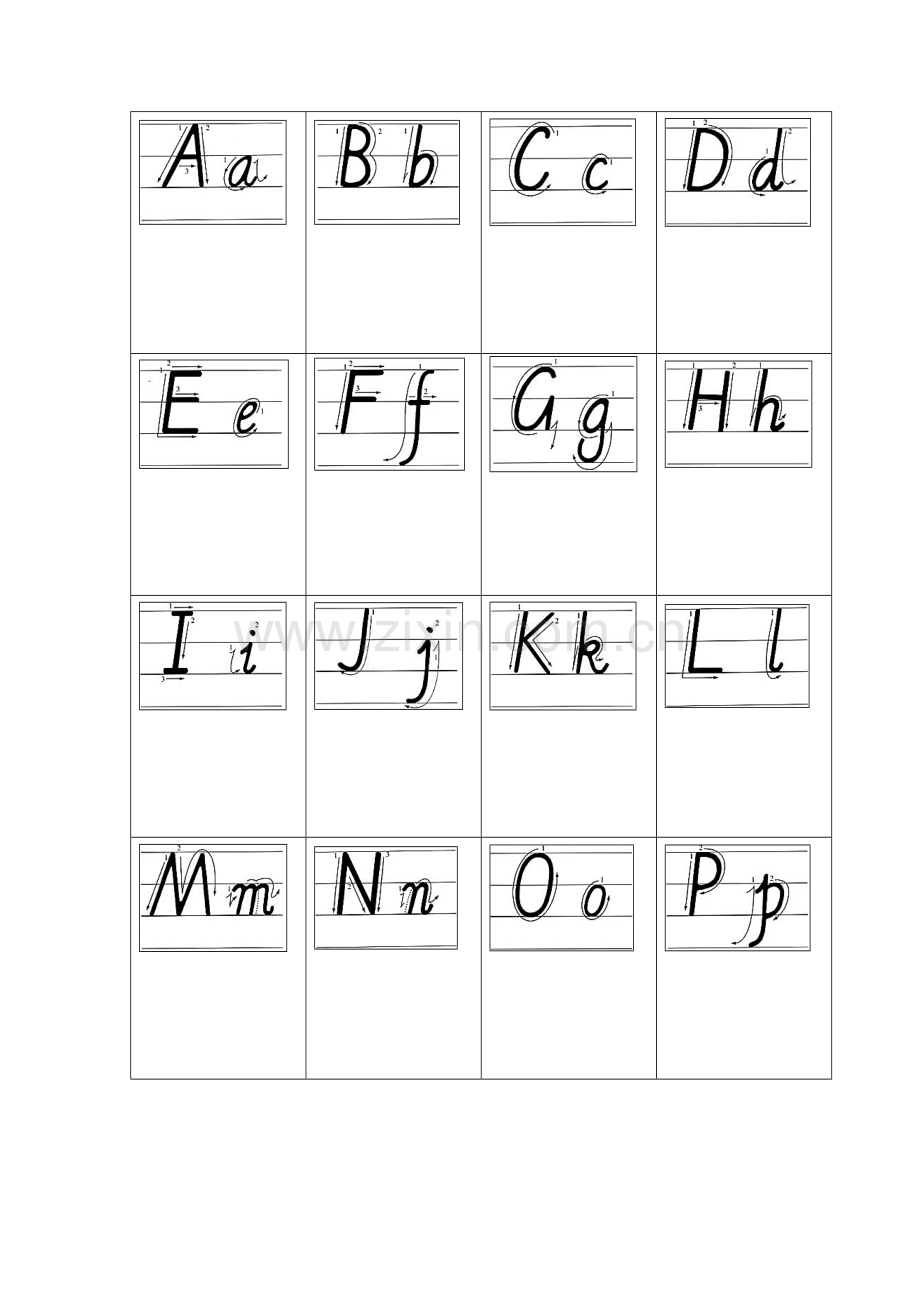 26个英文字母笔顺书写标准高清版.doc_第1页