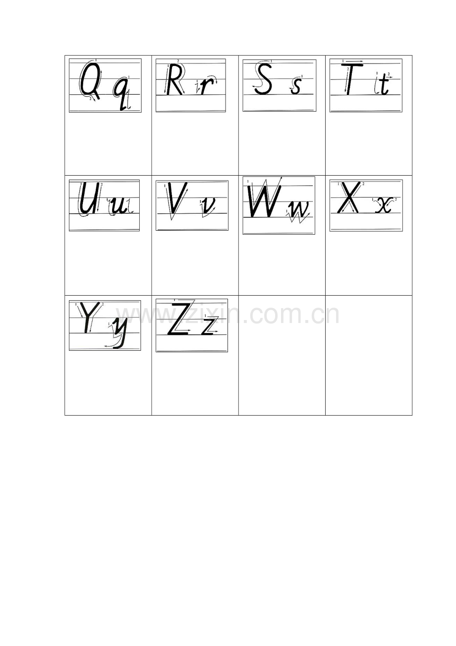 26个英文字母笔顺书写标准高清版.doc_第2页