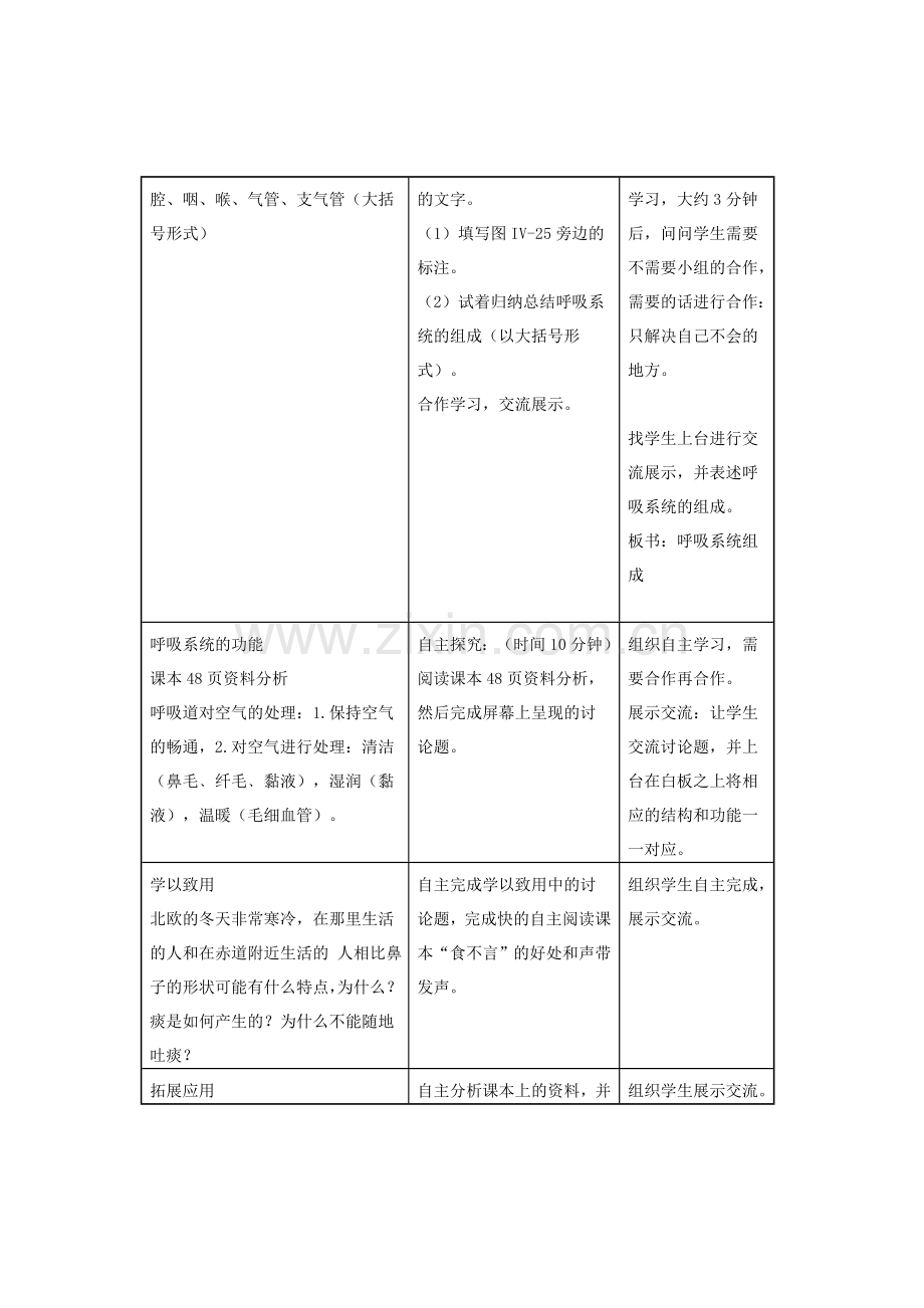 八年级生物上册----呼吸道对空气的处理教学设计及反思-鲁科版1.doc_第3页