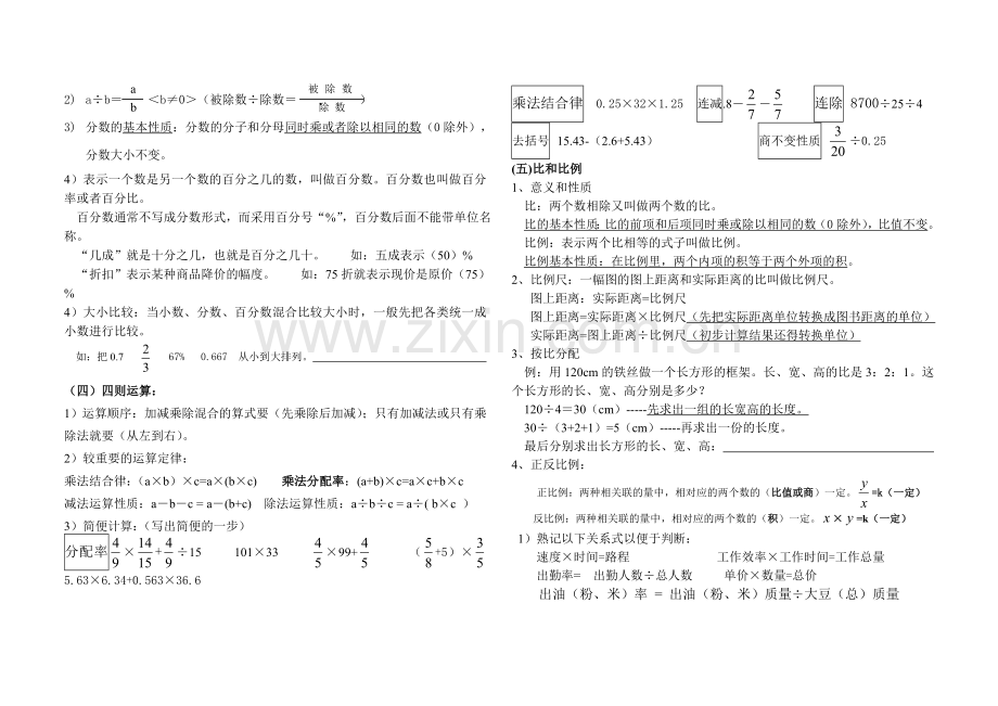 2016人教版六年级数学下册复习资料精华版.doc_第2页