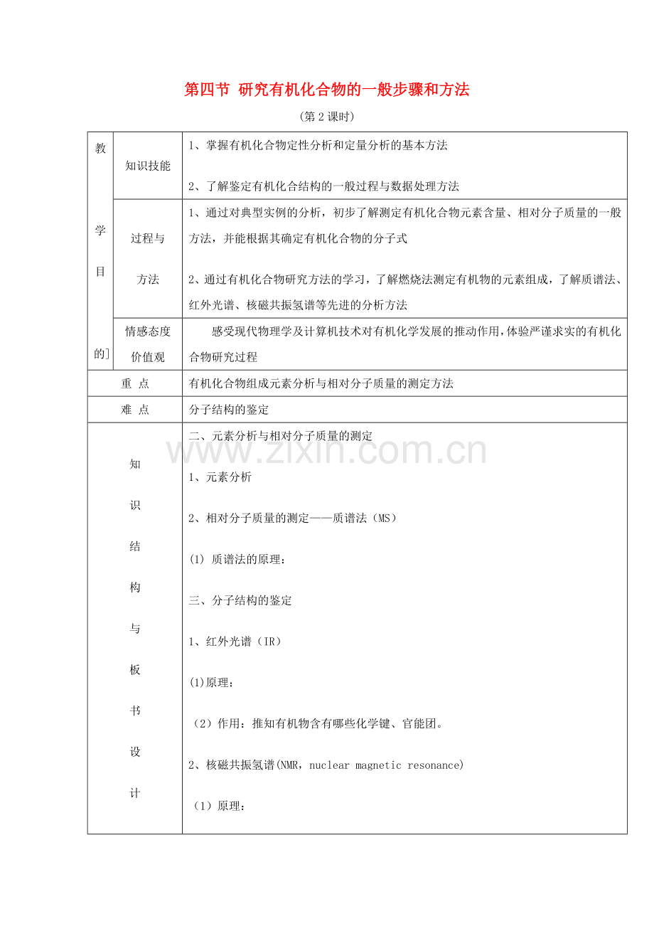 2018高中化学认识有机化合物142研究有机化合物的一般步骤和方法25.doc_第1页